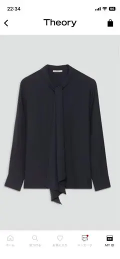 セオリーリュクス☆24SS ピンタックブラウス ライトブルー CAMILA