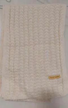 マフラー 鍵編み風 クリーム色