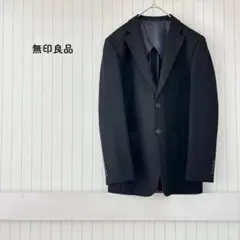 無印 テーラードジャケット L 黒 フォーマル オフィス 冠婚葬祭 卒業式 美品