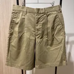 GU タックワイドハーフパンツ　ショートパンツ　チノ　ウエストゴム　ベージュ　Lのサムネイル