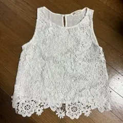 H＆M 女児　ノースリーブ　レース　白　150