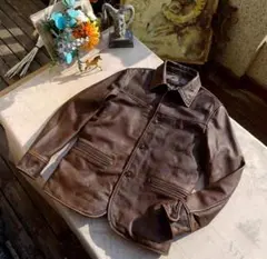 【#10255】バックベルト 茶芯カウハイド ブレーキマン レザージャケット