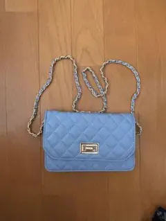 水色 キルティング ショルダーバッグ