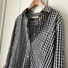 無印良品　ギンガムチェック　ブラック　M