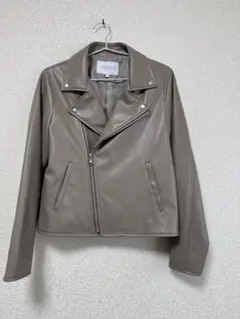 グレー 合成皮革 ライダースジャケットのサムネイル