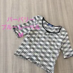 バーバリーブルーレーベル ノバチェック カットソー 五分袖 リボン付き