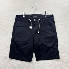 ネスタ/M/黒/ハーフパンツ/ロゴ刺繍/ストレッチ/レザータグ/春夏/カジュアル