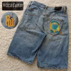 ROCA WEAR ロカウェア 肉厚刺繍 ワイド デニムショーツ バギーショーツのサムネイル