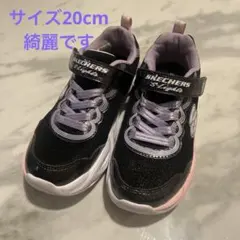 SKECHERS S-Lights ブラック/ピンク スニーカー