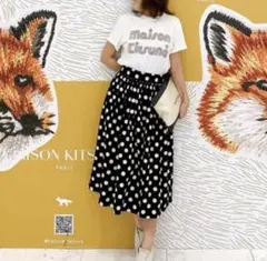 H&M ドット柄 フレアスカート