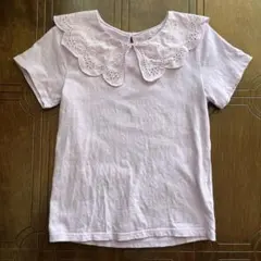 H&M 薄紫色 フリル Tシャツ 110/116