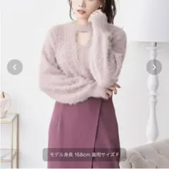 earth music&ecology カットアウトシャギーニットプルオーバー