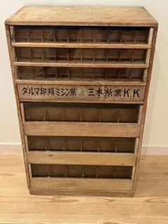 値下げしました⭐大量ミシン糸ケース　ガラス付き引出し　木製 大量ミシン糸ケース ガラス付き引出し 木製