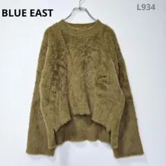 ブルーイースト　ファーニット　長袖　カーキ　ふわふわ　ボリューム袖　秋冬可愛い
