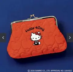 リンネル　キティ　がま口ポーチ