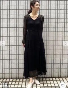 【美品】ラグナムーン ドレスSサイズ LAGUNAMOON ラグナムーン LADYパネルレースドレス モカ/S｜結婚式