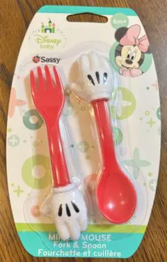 Disney Baby Sassy ミニーマウス フォーク＆スプーン