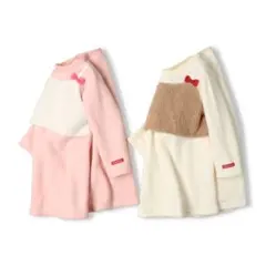 moujonjon ボアビスチェ風ブークレー裏起毛ワンピース