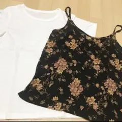 半袖 tシャツ レディース シャツ mサイズ 丸首 キャミソール セット