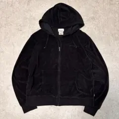 90s Reebok ジップパーカー パイル地 短丈 ロゴ刺繍 グアテマラ製