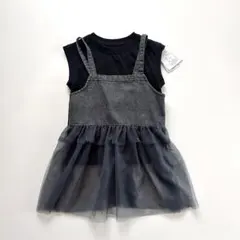 新品未使用！Piet ノースリーブTシャツ＋デニム切替チュールキャミ 120