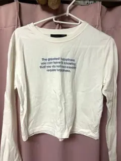 Heather（ヘザー） ショート丈 長袖Tシャツ ホワイト