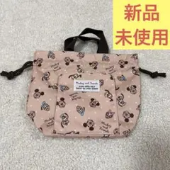 ミッキー ミニー ディズニー レトロ おむつ巾着 ポーチ ウェットシート ピンク
