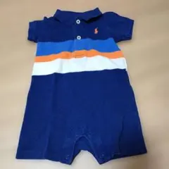 ラルフローレン ロンパース 半袖 ポロシャツ 3M 60-70 ブルー