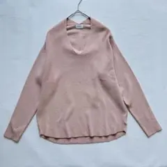 URBAN RESEARCH DOORS Vネックニット ピンク　フリーサイズ