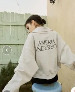 新品！AMERIA ANDERSON ハーフジップスウェット グレー　完売品