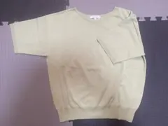 GLOBAL WORK ライトグリーン Vネック 半袖ニット M