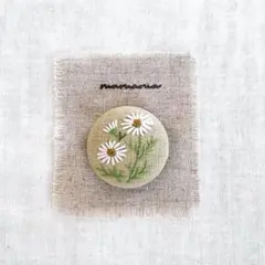 くるみボタン 刺繍 ブローチ ヘアゴム マグネット 花