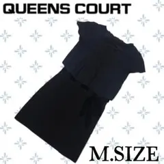 a86〚QUEENS COURT〛 ノースリーブワンピース ブラック Mサイズ