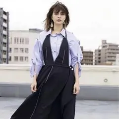 IRENE アイレネ　ストライプ　シャツ　ロールアップスリーブ　2way　水色のサムネイル