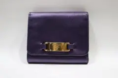 PRADA パープル 三つ折り財布