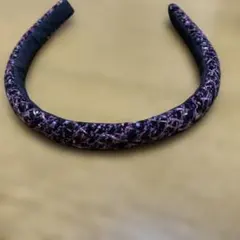 ゆうゆう様専用本日限り。ツイード風カチューシャ 黒とピンクのサムネイル