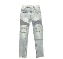 ミニマル　【mnml】完売品　 スキニーパンツ サイドジッパーライトブルー 36のサムネイル