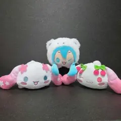 初音ミク×シナモロール 寝そべりぬいぐるみ 3点セット