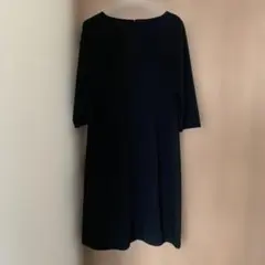 着やすい 皺になり難い #ユニクロ リトルブラックドレス 七分袖 ワンピース 黒