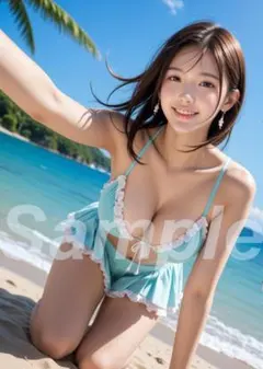 AI美女 A4 L判 ポスター 可愛い 美人 水着 グラビア j071312のサムネイル