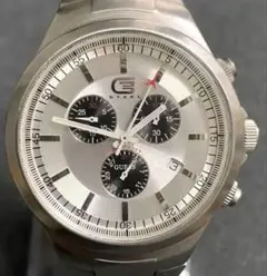 海外LOGO希少GUESS STEEL 腕時計 シルバー 新品電池交換済
