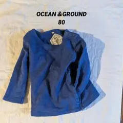 OCEAN＆GROUND　パープル　ポケット付きカットソーロングTシャツ　80のサムネイル