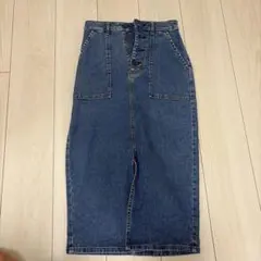 GU デニムタイトスカート ブルー S
