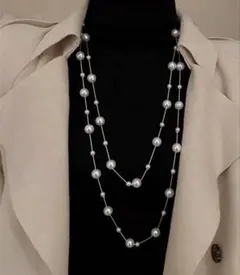 2連 パール ロングネックレスのサムネイル