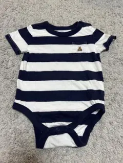 に*る様 GAP ネイビー/ホワイトストライプロンパース 6-12ヶ月