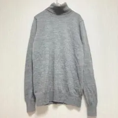 【無印良品】タートルネックニットセーター長袖 グレー レディースMウール100%