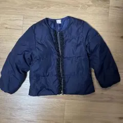 petit main ネイビー フリル付きコート　110