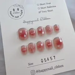 【SALE】ネイルチップ ワンホン キラキラ ハート リボン ガーリー 韓国