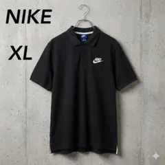 00s NIKE ナイキ ワンポイントロゴ刺繍入り ポロシャツ ブラック XL