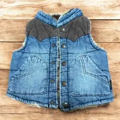 DILASH 80cm デニムフリースベスト リバーシル お洒落さん必見